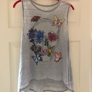 Chaser brand sugar skull burnout tank